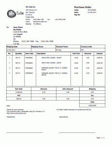 sample purchase order purchase order template