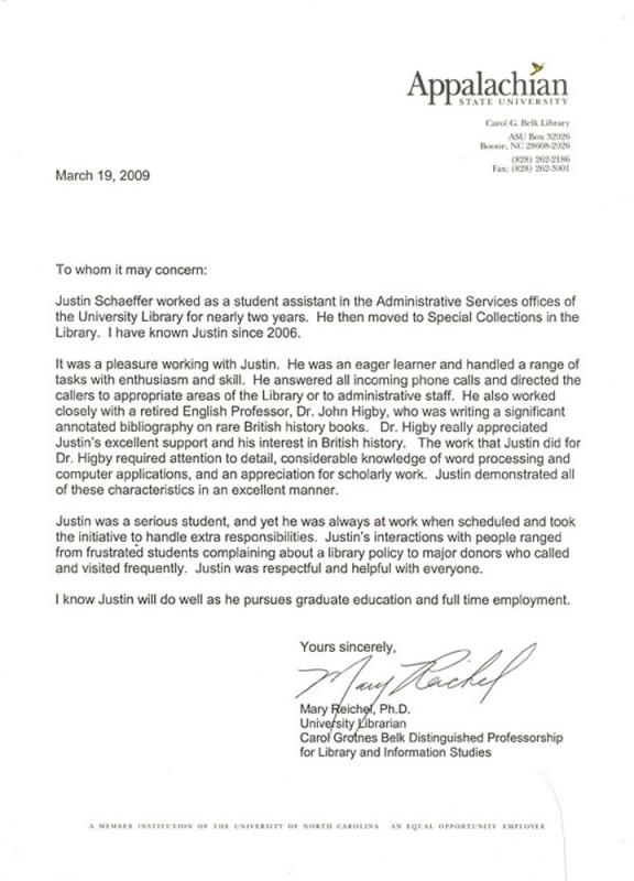 sample recommendation letter for graduate student