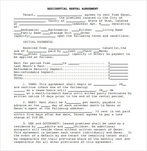 sample rental agreement residential rental agreement sample