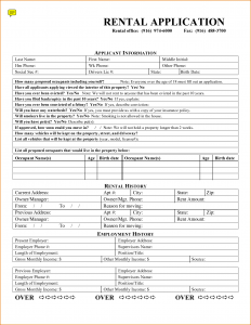 sample rental application sample rental application form