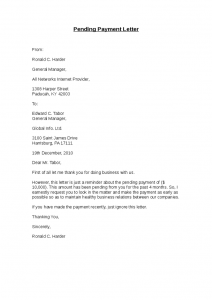 sample request letter pending payment letter