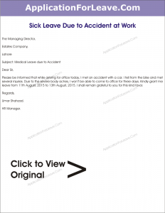 sample request letter sick leave due to accident