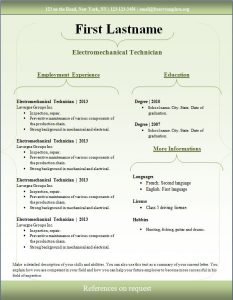 sample resume download free cv template