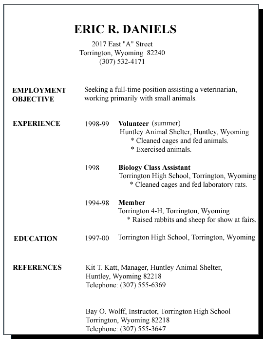 sample resume for first job