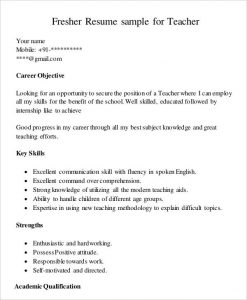 sample resume for first job teacher resume for freshers looking for first job