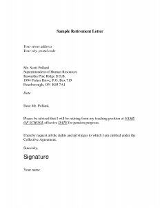 sample retirement letter sample retirement letter