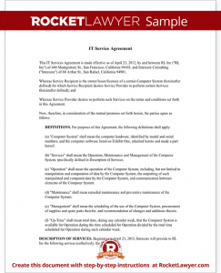 sample service agreement sample it service agreement form template