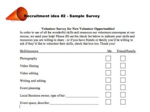 sample survey questionnaire animal shelters rescues increase volunteers nontraditional volunteering