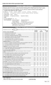 sample survey questionnaire retention survey questionaire