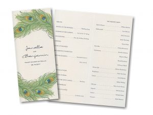 sample wedding program peacock charm wedding program alt