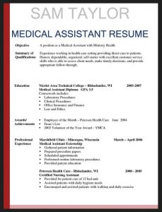 samples executive resumes entry level medical assistant resume