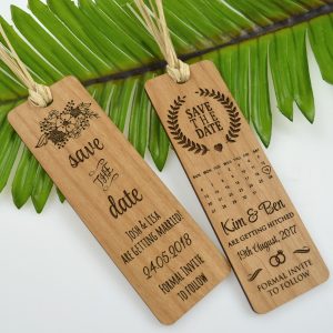 save the date bookmarks wooden save date bookmark