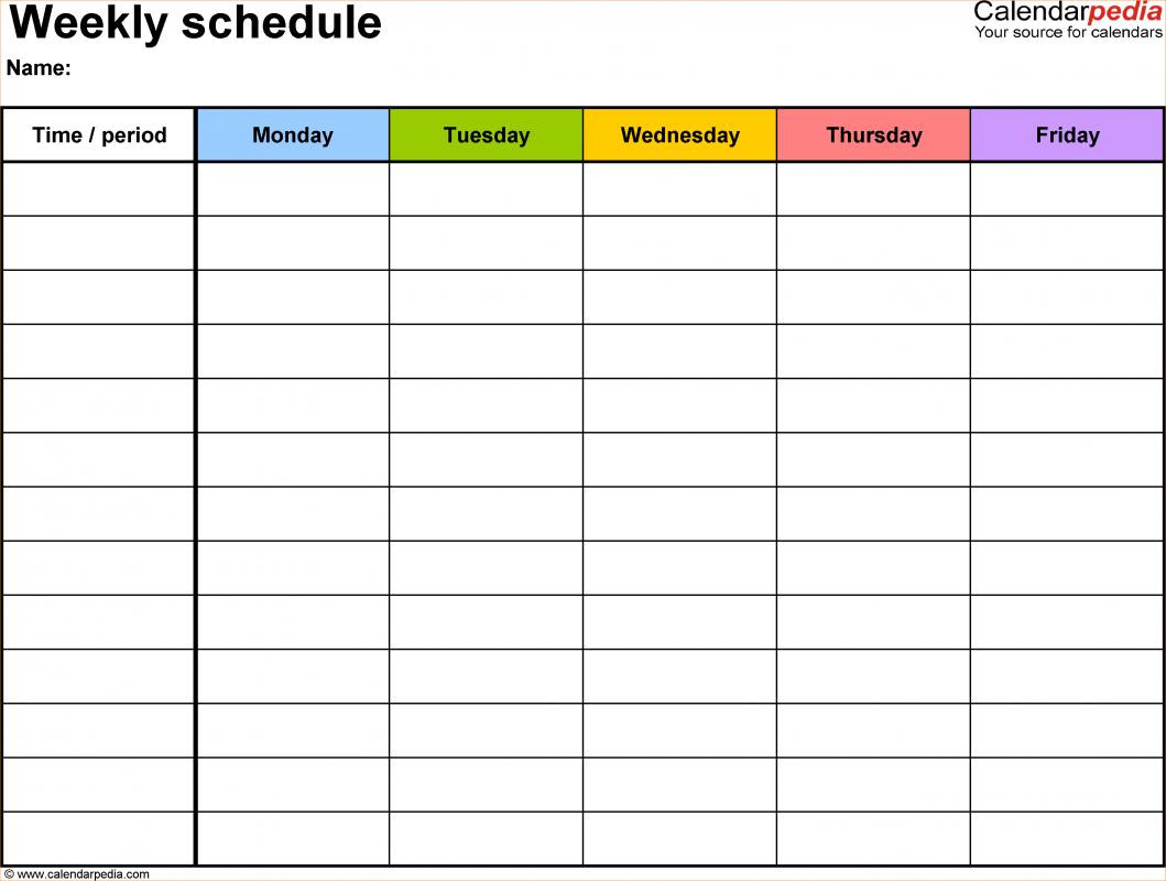 schedule templates word
