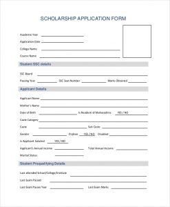 scholarship application form scholarship application form
