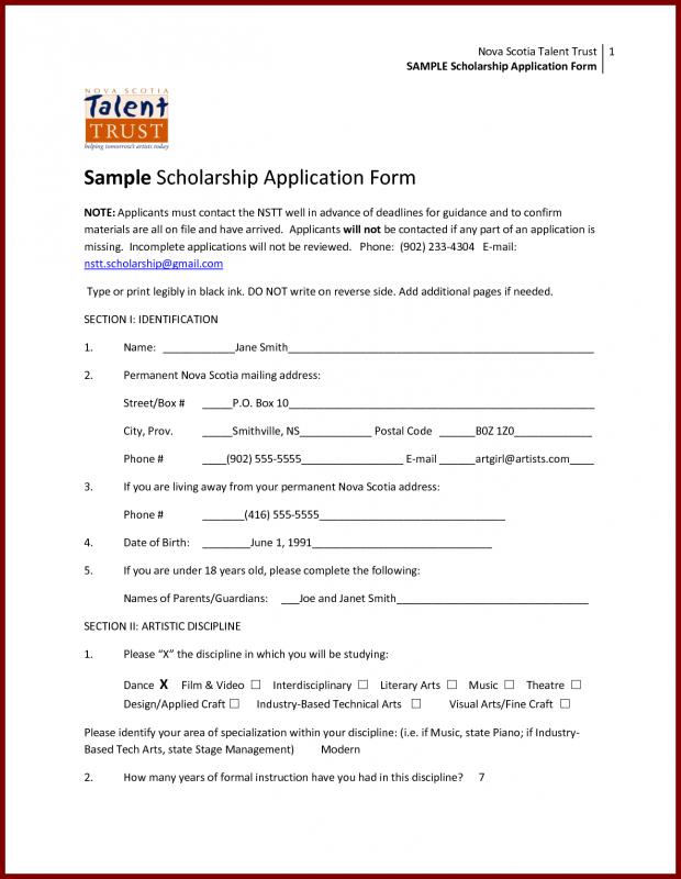 scholarship application letters