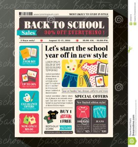 school newspaper template back to school sales promotional design template newspaper journal style