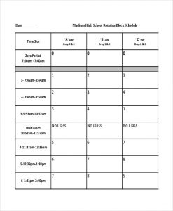school scheduling template blank high school schedule template