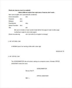 screenplay format template screenplay format template for word