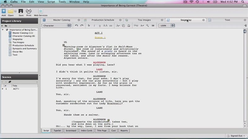 script writing format pdf