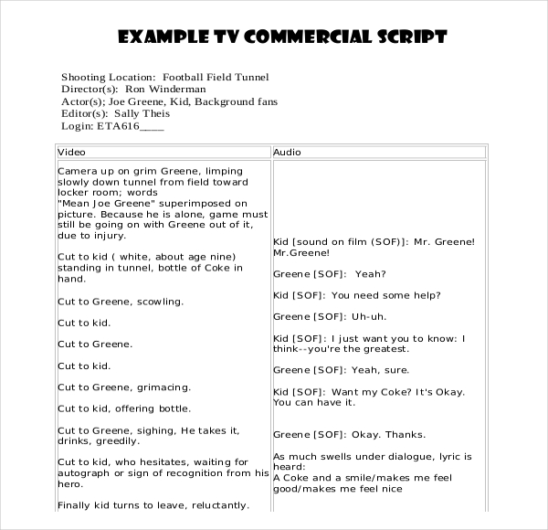 script writing template