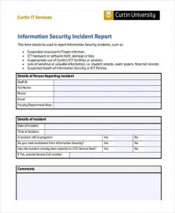 security incident report template it security incident report