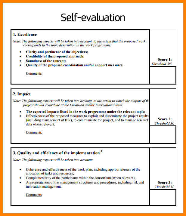 self evaluation essay