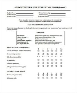 self evaluation essay student self evaluation form