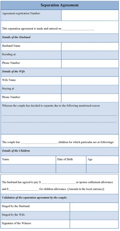 separation agreement template