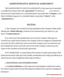 service agreement sample administrative services agreement