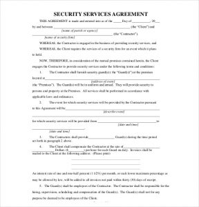 service agreement sample example service agreement template