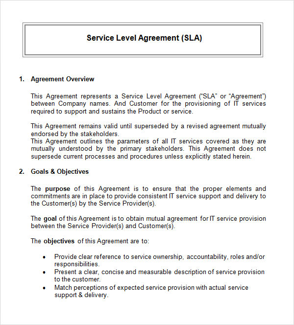 service agreement sample