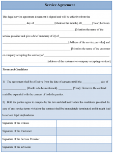 service agreement template service agreement template