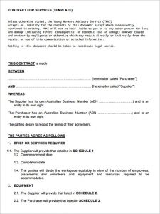 service contract template printable cleaning service contract template format
