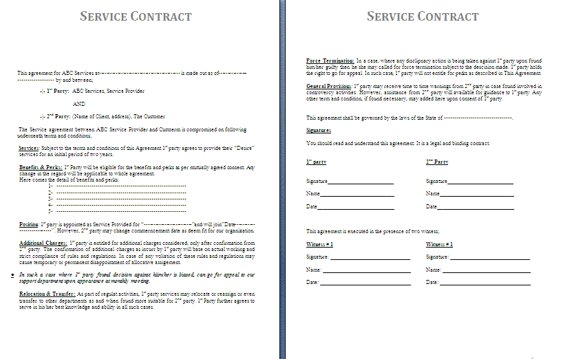 service contract template