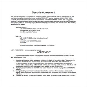 settlement agreement form security agreement template to download