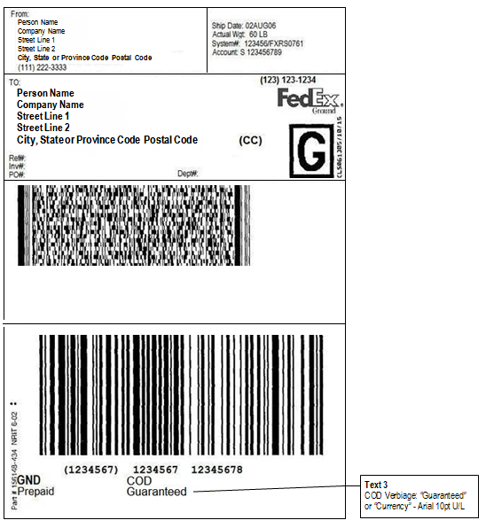 shipping label example