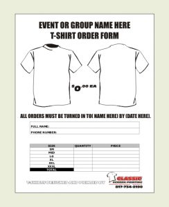 shirt order forms free shirt order form template