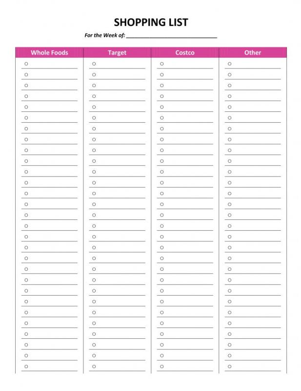 Shopping List Template | Template Business