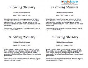short eulogy examples x basic with family biography obituary thumb