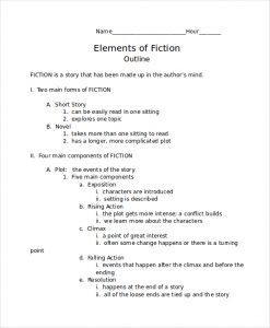 short story outline fiction story outline template
