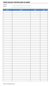 sign in sheet template excel open house visitor sign in excel template x