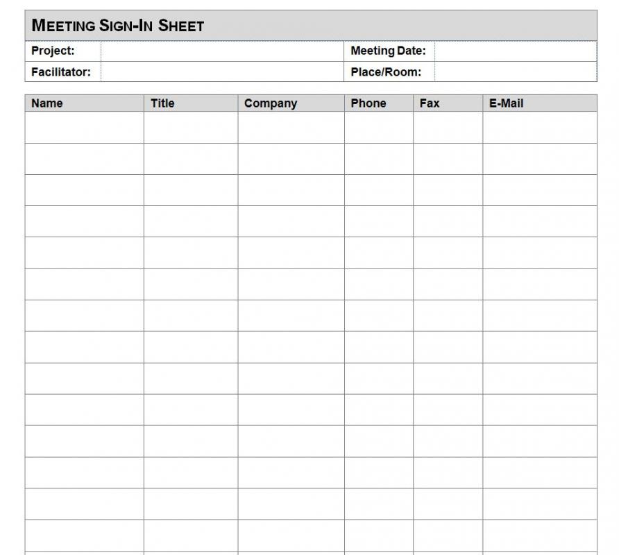 sign in sheet template excel