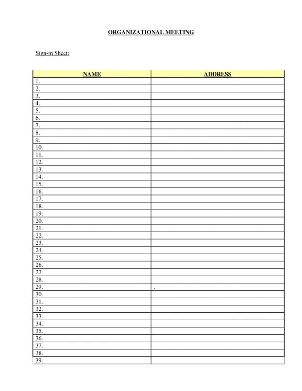 sign-in sheet template