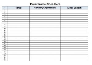 sign in sheet template sign in sheet sample
