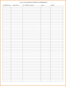 sign in sheet template word patient call log template