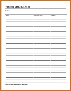 sign in sheets sign in sheet template word