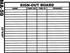 sign out sheet ma