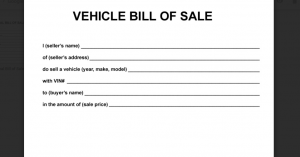 simple bill of sale for car screenshot