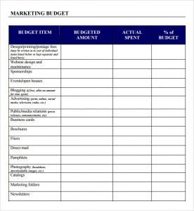simple budget spreadsheet marketing budget template