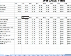 simple budget spreadsheets expense income template for independant contractors with monthly tabs and total page for accountant x